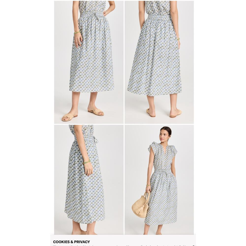 Marea by liz joy All Over Print Pleated Pull On Midi Skirt Multicolor Cotton XS